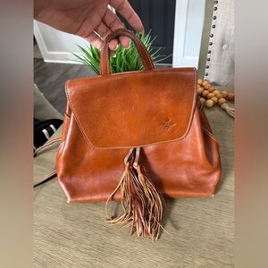 Patricia nash Brown Leather Backpack with Tassel